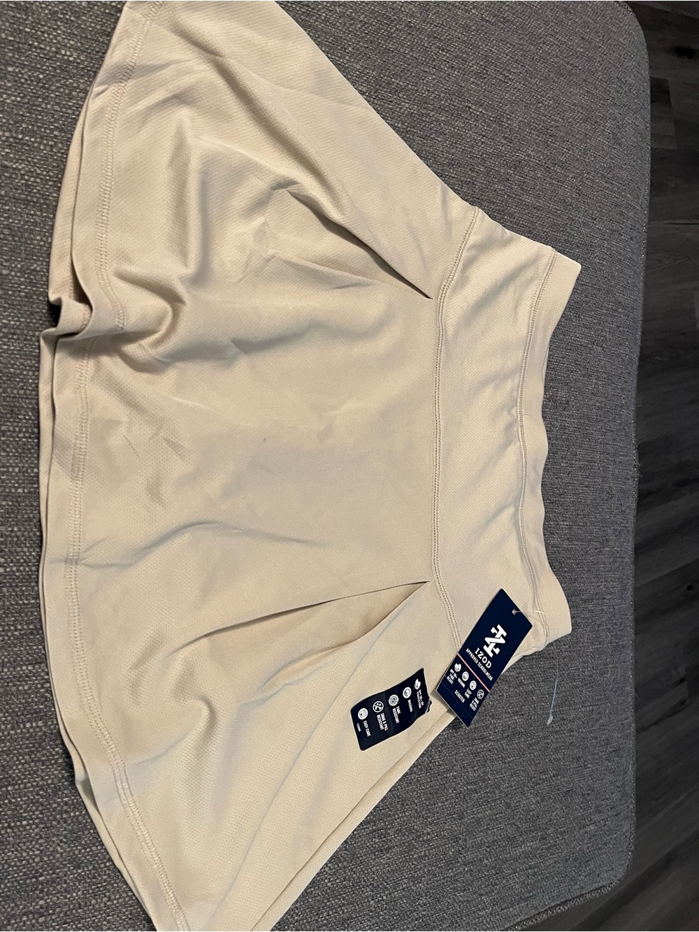 Tan Athletic Skort with Built-In Shorts